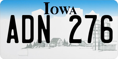 IA license plate ADN276