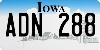 IA license plate ADN288