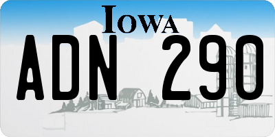 IA license plate ADN290
