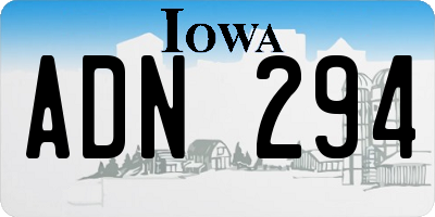 IA license plate ADN294