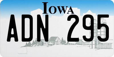 IA license plate ADN295