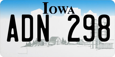 IA license plate ADN298