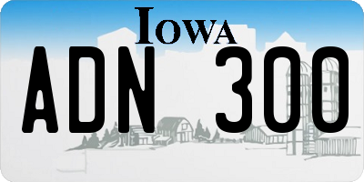IA license plate ADN300