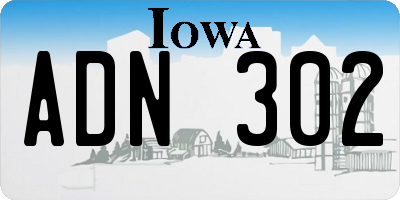 IA license plate ADN302