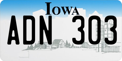 IA license plate ADN303