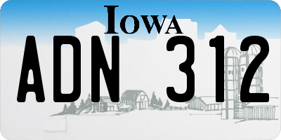 IA license plate ADN312