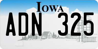 IA license plate ADN325