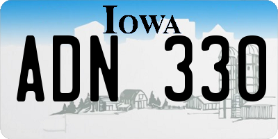 IA license plate ADN330