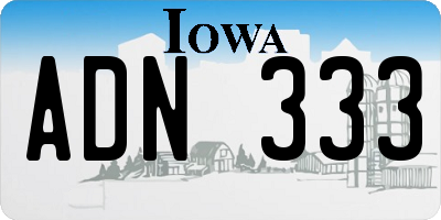 IA license plate ADN333