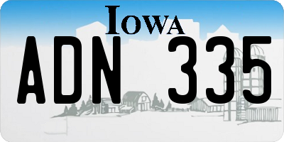 IA license plate ADN335