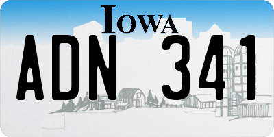 IA license plate ADN341