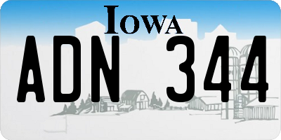 IA license plate ADN344