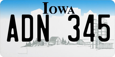 IA license plate ADN345