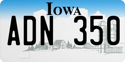 IA license plate ADN350