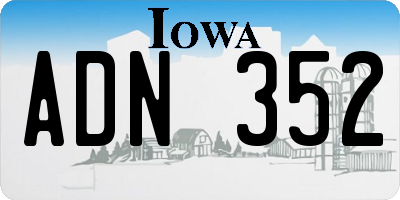 IA license plate ADN352