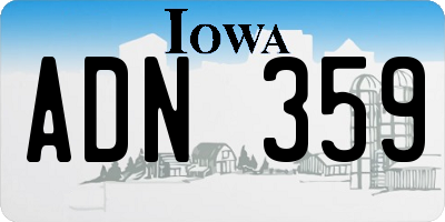 IA license plate ADN359