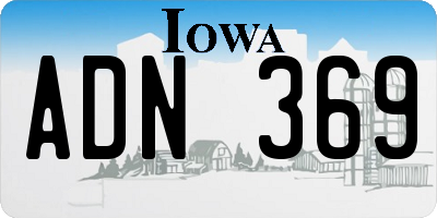 IA license plate ADN369