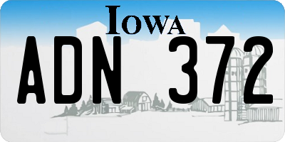 IA license plate ADN372