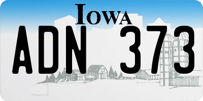 IA license plate ADN373