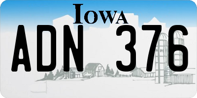 IA license plate ADN376