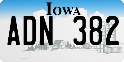 IA license plate ADN382