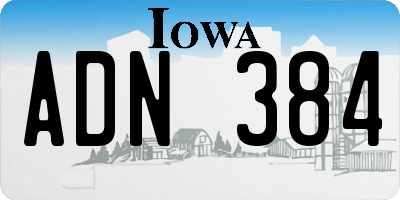 IA license plate ADN384