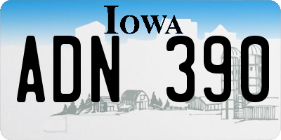 IA license plate ADN390