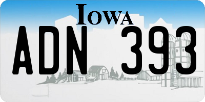 IA license plate ADN393