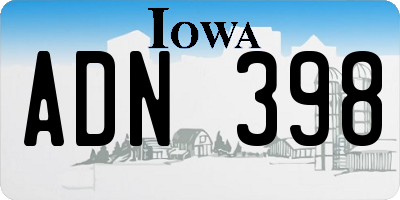 IA license plate ADN398