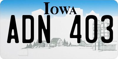 IA license plate ADN403