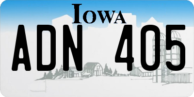 IA license plate ADN405