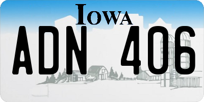 IA license plate ADN406