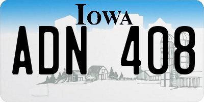 IA license plate ADN408