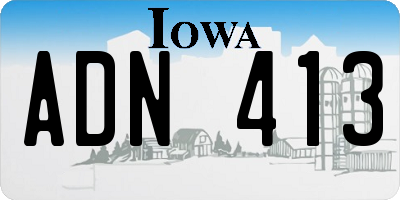 IA license plate ADN413