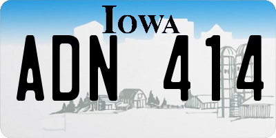 IA license plate ADN414