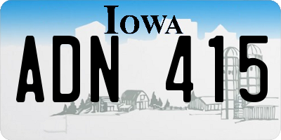 IA license plate ADN415