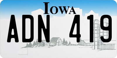 IA license plate ADN419