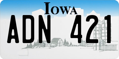 IA license plate ADN421