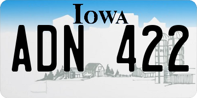 IA license plate ADN422