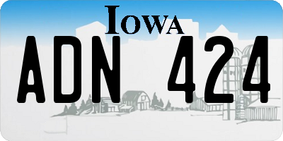 IA license plate ADN424