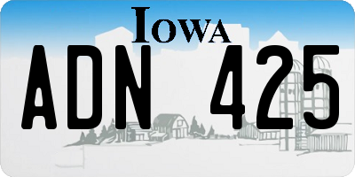 IA license plate ADN425