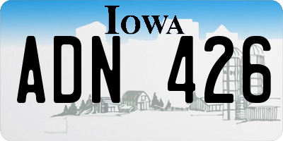 IA license plate ADN426