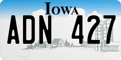 IA license plate ADN427