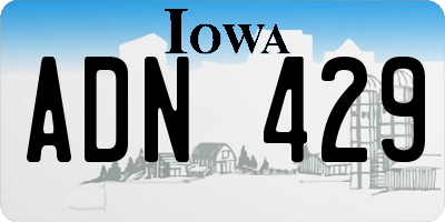 IA license plate ADN429