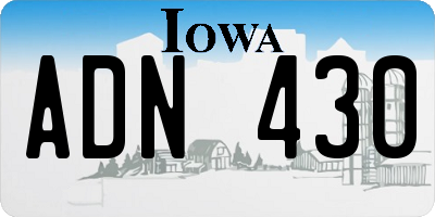 IA license plate ADN430