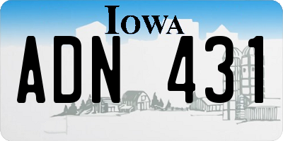 IA license plate ADN431