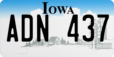 IA license plate ADN437