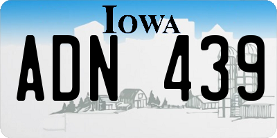 IA license plate ADN439