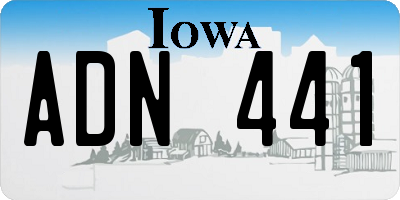IA license plate ADN441