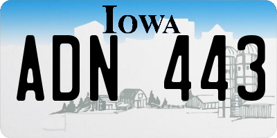IA license plate ADN443